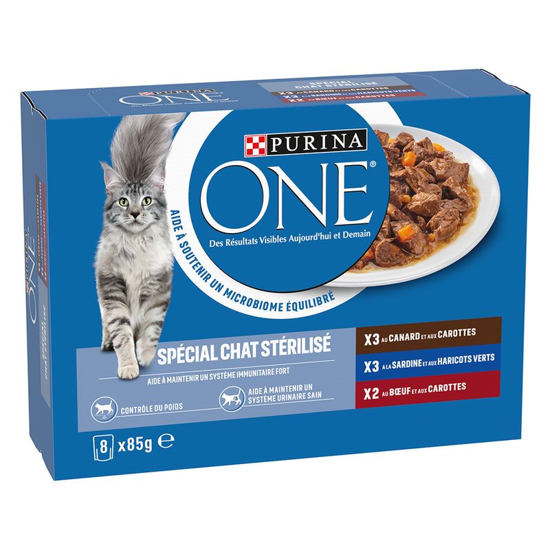 Pacco misto PURINA ONE Sterilised 8 x 85 g Umido gatto