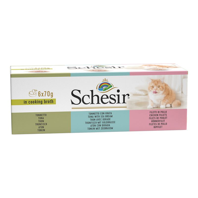 Schesir in acqua di cottura Pacco misto umido per gatti