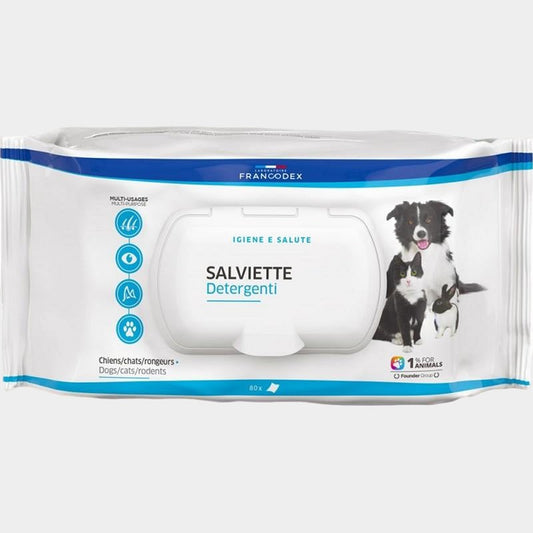 Salviette Detergenti Francodex 80 pz – Per Cani, Gatti e Roditori-0