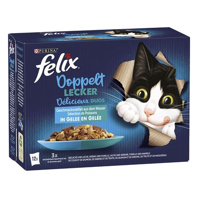 Felix Le Ghiottonerie Doppia Delizia 12 x 85 g umido per gatti