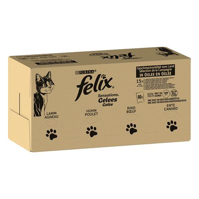 Multipack 120 x 85 g Felix Sensations in Gelatina umido gatto