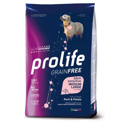 Prolife Grain Free Adult Sensitive Medium/Large Maiale & Patate
